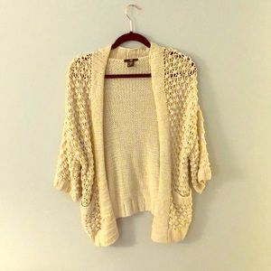 H&M chunky beige cardigan short sleeve one size